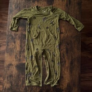 Kyte Green Baby Romper with Animal Print